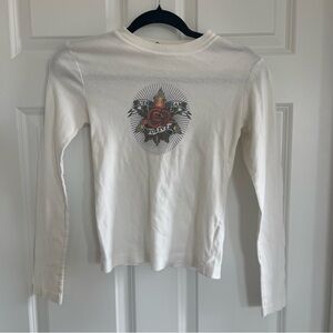 Vintage Guess Jeans Forever white long sleeve y2k